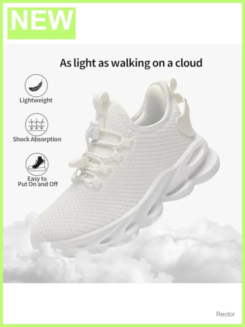Kids Sneakers Lightweight Slip On Bungee Lace Athletic Running Tennis Shoes